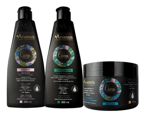 Kit Arvensis Cachos Shampoo+condicionador+mascara Ondulados