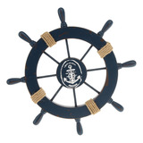 Decoración Colgante De Barco De Madera De Playa Azul Oscuro