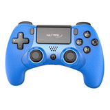 Netmak Joystick Inalambrico Nm-p401-b Azul Compatible Ps4 Bl