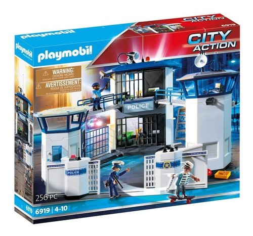 Juego Playmobil City Action Comisaría De Policía Con Prisión 256 Piezas 3+