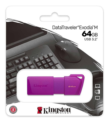 Pendrive Kingston Datatraveler Exodia M 64 Gb 3.2 Purpura