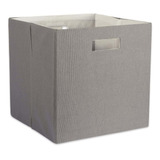 Liso Gris Dii Organizador Cubo 33x33cm Grande Cesta Decora