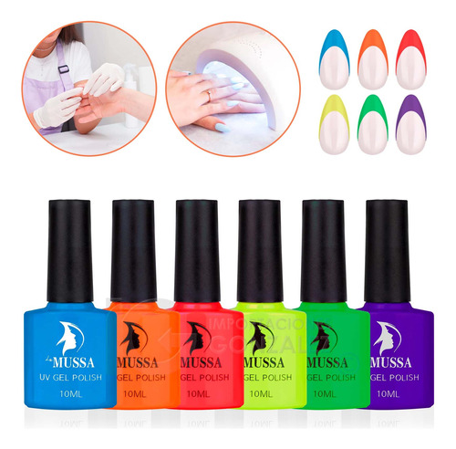 Gama De Gel Semipermanente Mussa® 6 Esmaltes Para Uñas Uv 