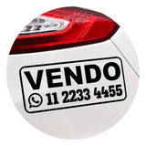 Set X3 Cartel Vendo + Telefono Whatsapp Calco Auto Moto 15cm