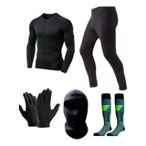 Equipo Termico Remera Calza Guantes Balaclava Medias Pro