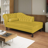 Diva Recamier Dora 160cm Lado Direito Suede Amarelo Cfwt