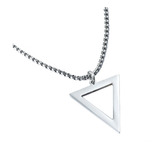 Collar Triángulo Acero Inoxidable Negro Geométrico Cadena