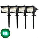 Kit 4 Luminária Solar Jardim Decoração Espeto 30w Led Verde