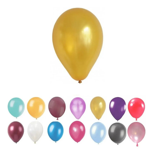 Globos Perlados X 50 10 Pulgadas Cotillon Decoracion Fiesta Color Dorado