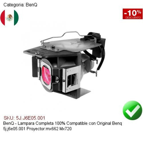 Lampara Compatible Proyector Benq 5j.j6e05.001 Mx662 Mx720