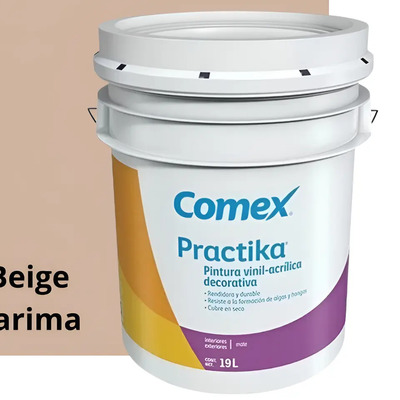 Pintura Vinil Acrilica Comex 19l Interior Exterior Practika Acabado Mate Color Beige Tarima | Meses sin interés