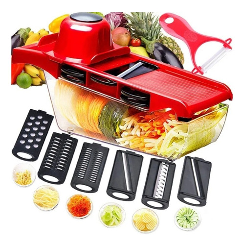 Rallador Cortador Verduras Frutas Mandoline 6 En 1 Cocina 