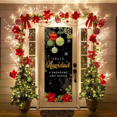 Decoraciones De Navidad Para La Puerta 1 Pz De 160x60cm