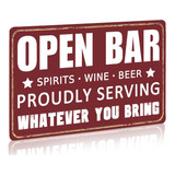 Vintage Open Bar Carteles De Chapa  S  L Signs Accesori...