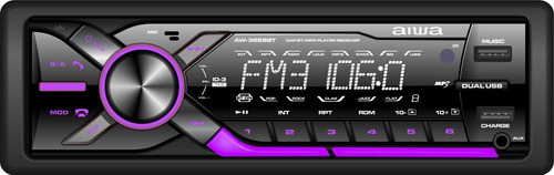 Radio Auto 1 Din Aiwa Bluetooth Mp3 Usb App Music Aw-3269bt Color Negro