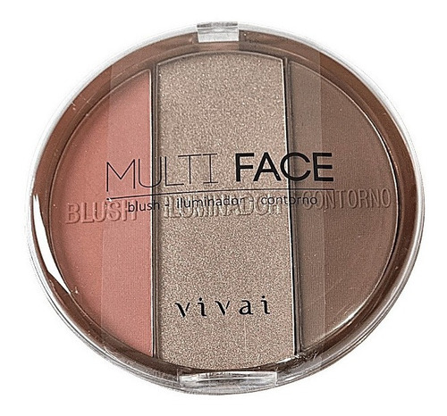 Paleta Multi Face Blush Iluminador Contorno Facial Vivai