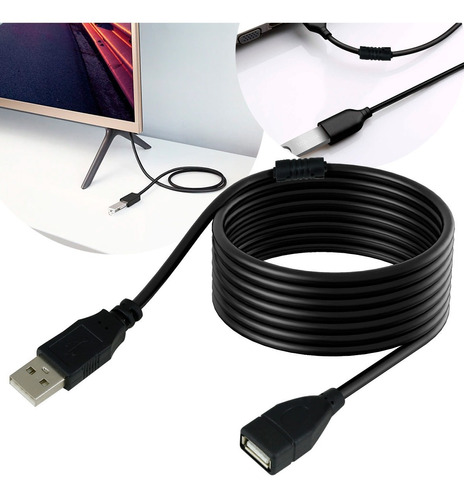 Extension Usb Macho A Hembra De 5m Xbox Pc Laptop Impresora