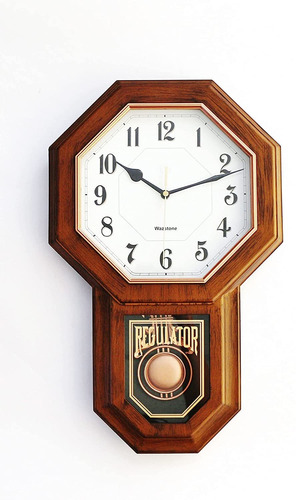 Madera Antiguo Clasico Mini Pendulo De Reloj De Pared D...