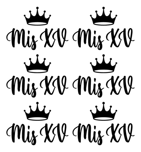 Vinil Adhesivo Sticker Mis Quince Años / Xv Años / 12 Pzs