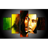 Cuadro Moderno Bob Marley 5 Piezas 1.14x1.85m.
