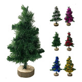 Arbol De Mesa C/base Tronco De Navidad 40cm Alto Decoracion 