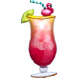 1pz Globo Metálico Bebida Tropical Flamingo Super 41in Z82