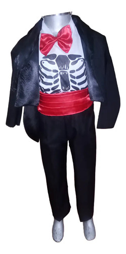 Traje De Catrin Niño, Incluye 6 Piezas, Pantalón, Chaleco, Saco, Playera, Faja Y Moño