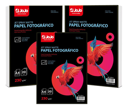 Papel Fotográfico 230g Matte Fosco A4 1000 Folhas Sem Brilho