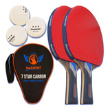 Juego De 2 Paletas De Ping Pong Maxmvmt, Fibra De Carbono, 7