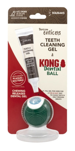 Gel Higiene Dental Para Perros Enticers30ml + Pelota Kong M