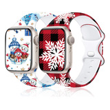 Paquete De 2 Bandas Navideñas Compatibles Con Apple Watch Se