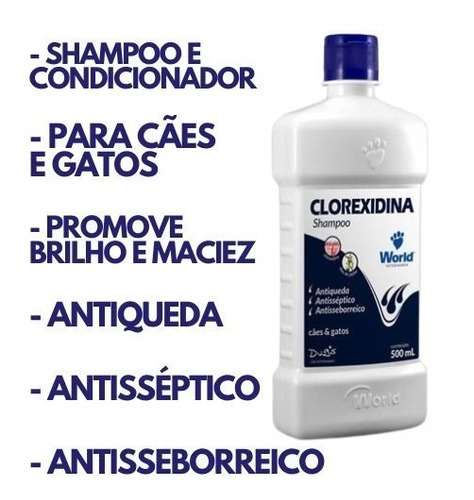Shampoo E Condicionador Dugs Clorexidina 500ml Antiqueda