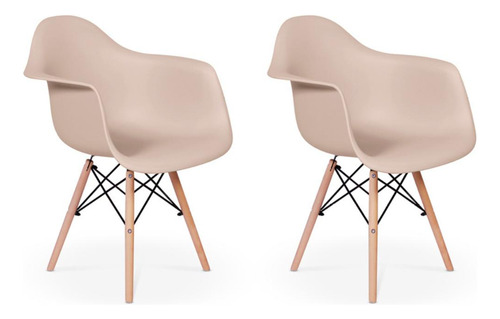 Kit 2 Cadeiras Eames Eiffel Com Braços Magazine Decor