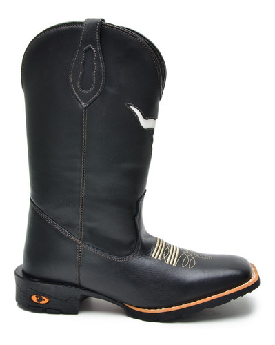 Bota Botina Texana Masculina Cano Longo Country Rodeio