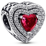 Pandora Original Charm Corazón Brillante Rojo Plata S925 Ale