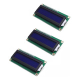 3 Pcs Display Lcd Pantalla 16x2 1602a Con I2c Azul Arduino