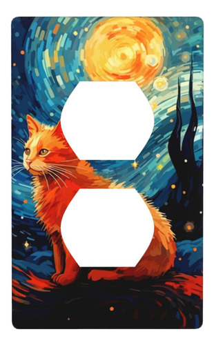 Pintura Al Óleo Con Diseño De Gato De Galaxia, Cubierta De I
