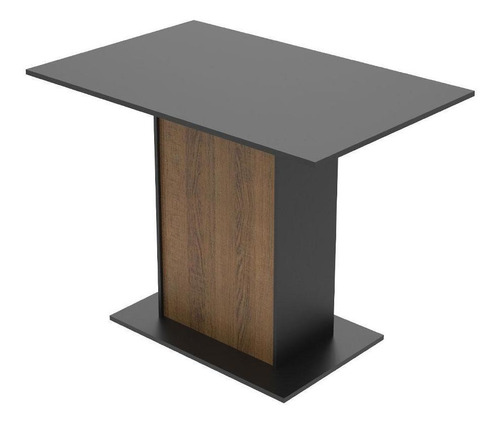 Mesa Madesa Retangular Com Tampo Madeira 5329 - Preto/rustic