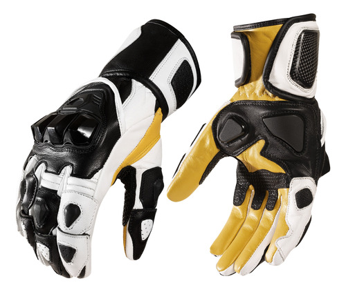 Guantes De Cuero De Cabra Para Moto Lx10. Estilo Deportivo. 