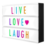 Cartel Luminoso Letras Colores Emojis Led Lightbox Usb A4