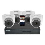 Camara Seguridad Kit Hikvision Dvr 4 Canales + 4 Domo 720p