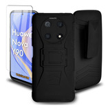 Funda Protector P/ Huawei Nova Y90, Uso Rudo Clip C/ Mica