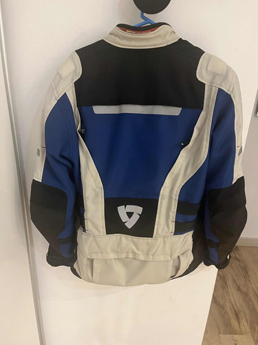 Campera Moto Hombre Revit Plata Azul Bmw Y Negro