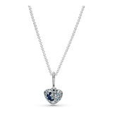 Collar Pandora Corazón Luna Azul Original Plata Ale S925