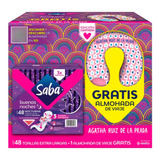 48 Toallas Femeninas Extra Largas Con Alas Saba® + Regalo