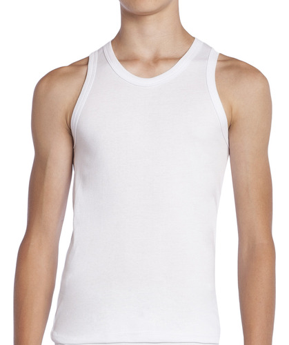 Camiseta Musculosa Juvenil  Algodón Blanco Tais