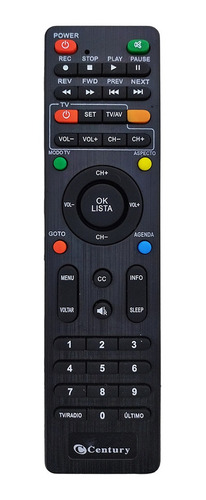 Controle Remoto Compativel Receptor Century Sky-8086