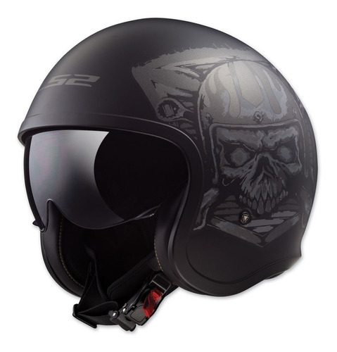 Casco Abierto Ls2 Spitfire Of599 Skull Rider Mate Ece22.05