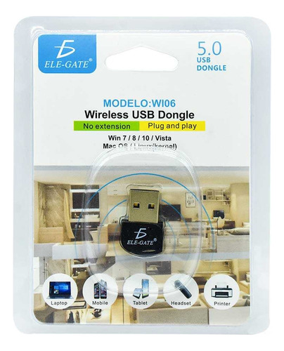 Mini Adaptador Bluetooth 5.0 Usb 3.0 Computadora Pc Wi.06