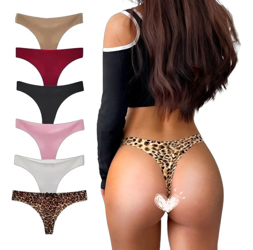 Pack De 6 Bragas Sexy Tanga Sin Costuras Para Mujer | MercadoLibre